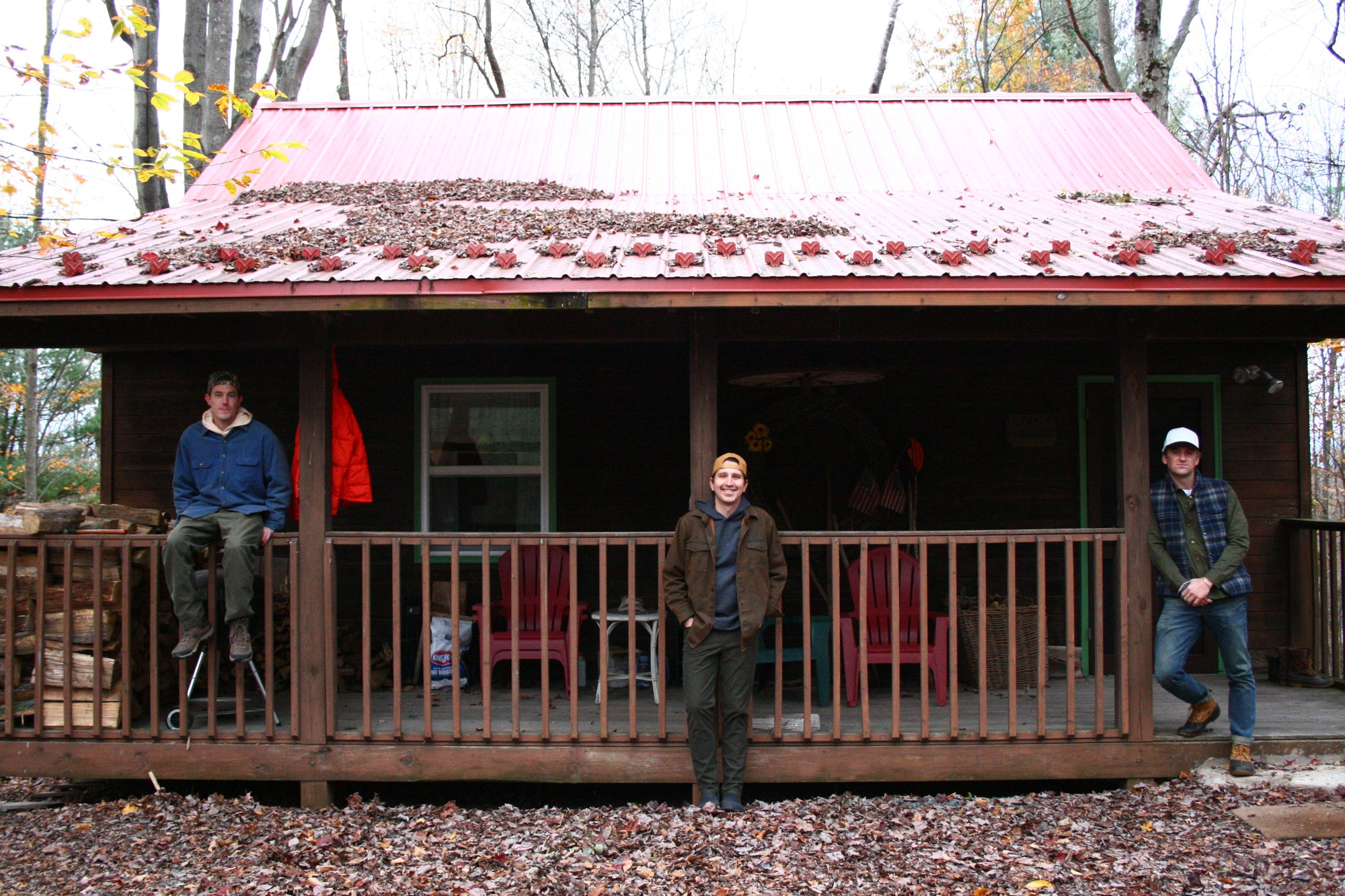 The Knoltin founders at the hunting cabin