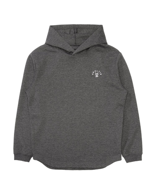 Charcoal Heather Ridgeline Hoodie , midweight slightly fitted sweatshirt – front view