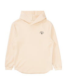 Cream Ridgeline Hoodie, midweight slightly fitted sweatshirt – front view