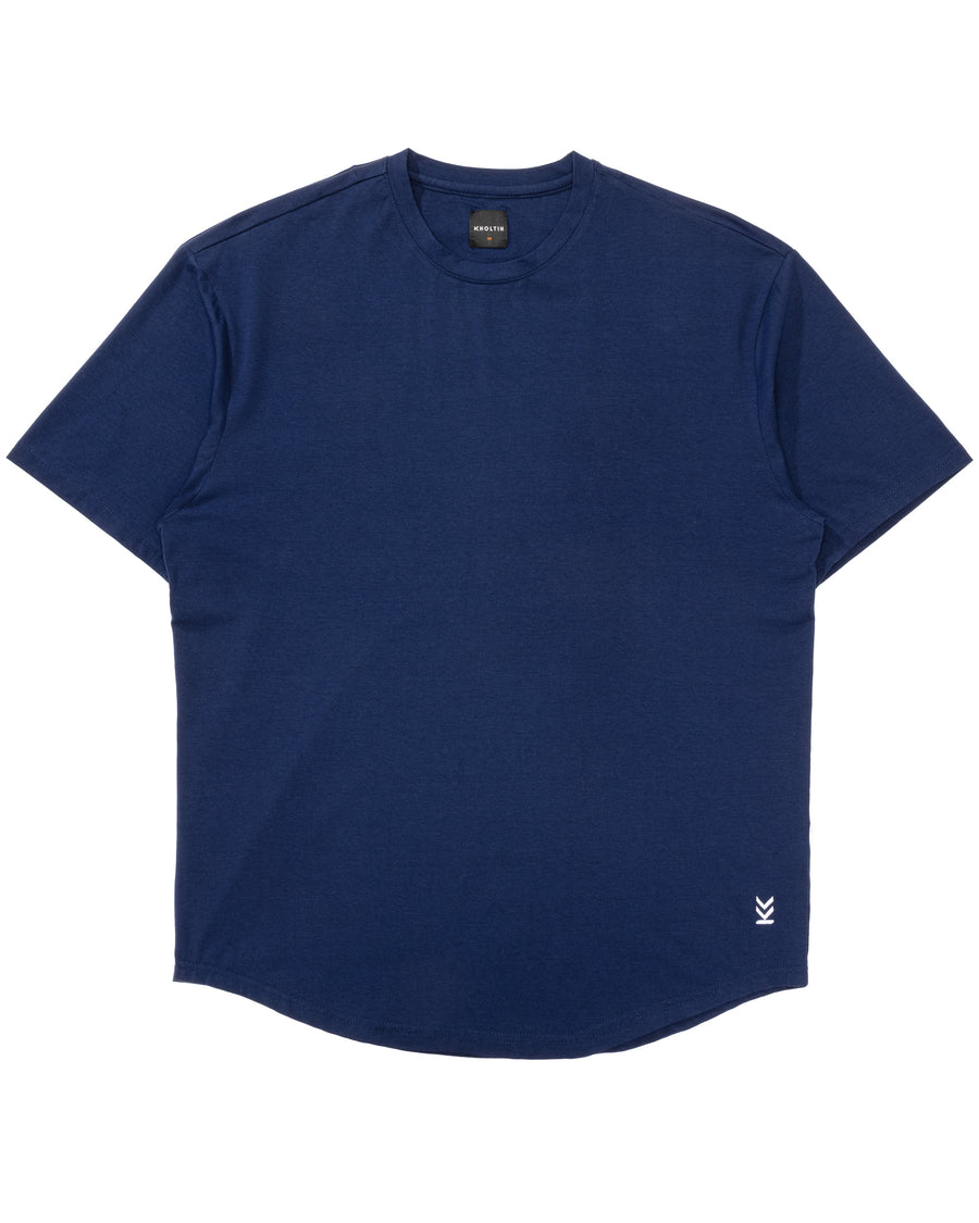 The Wild Tee in Alpine Navy, soft modal cotton blend t-shirt with stretch – front view