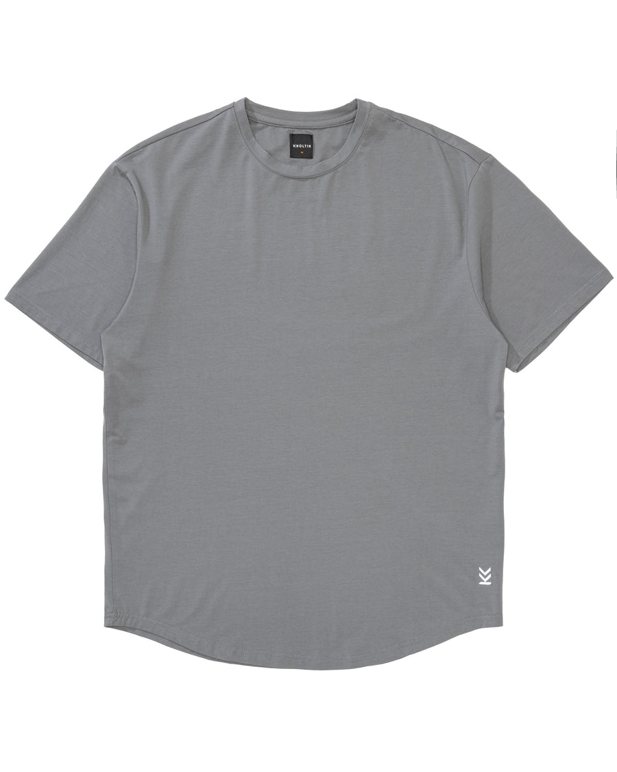 The Wild Tee in Stone Grey, soft modal cotton blend t-shirt with stretch – front view