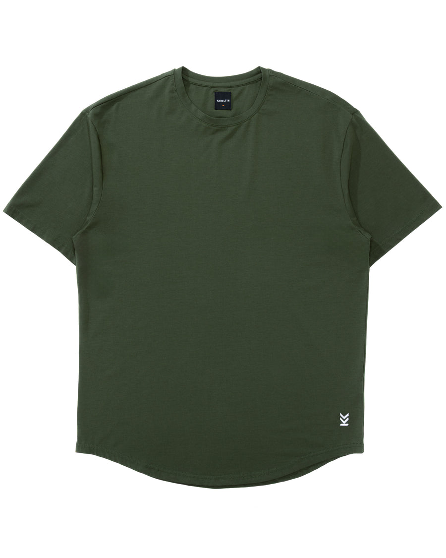 The Wild Tee in Forest Green, soft modal cotton blend t-shirt with stretch – front view